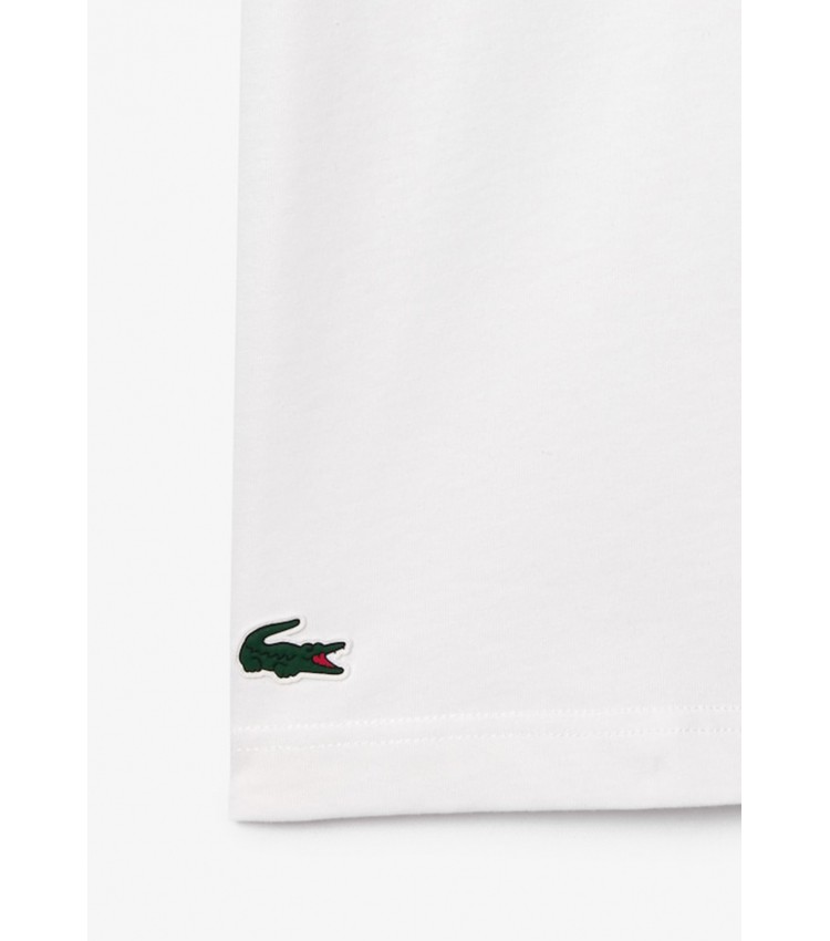 Men T-Shirts TH7505 White Cotton Lacoste