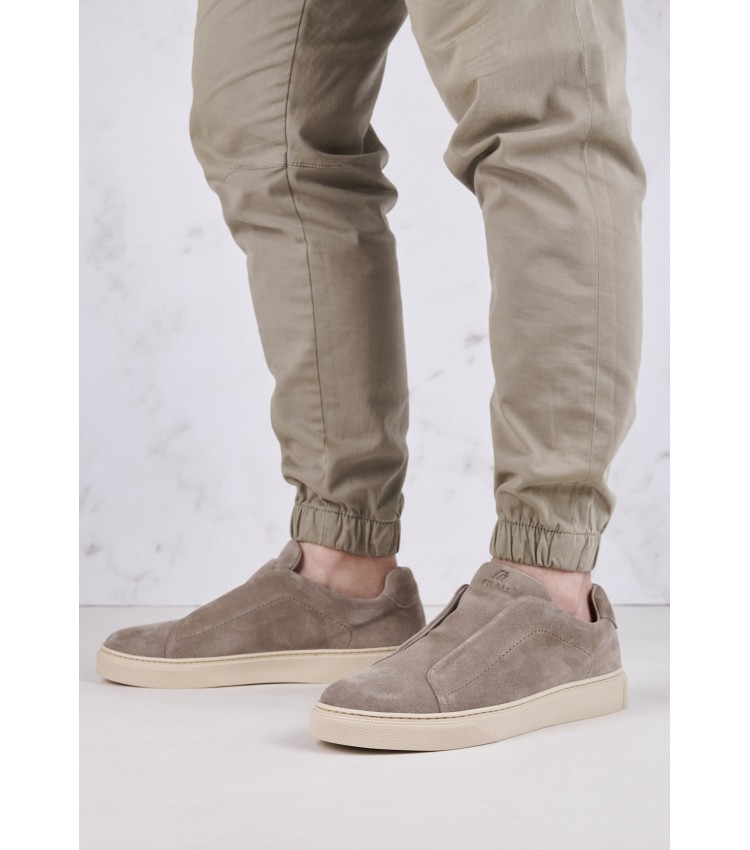 Men Casual Shoes 28B1 Grey Buckskin Frau