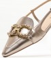 Women Flats 80V1 Platinum Leather Frau