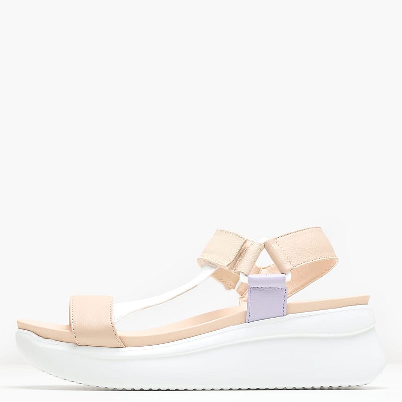 Women Platforms Low 29908 Beige Leather Callaghan
