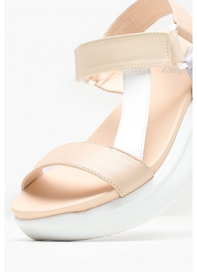 Women Platforms Low 29908 Beige Leather Callaghan