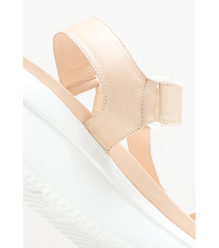 Women Platforms Low 29908 Beige Leather Callaghan