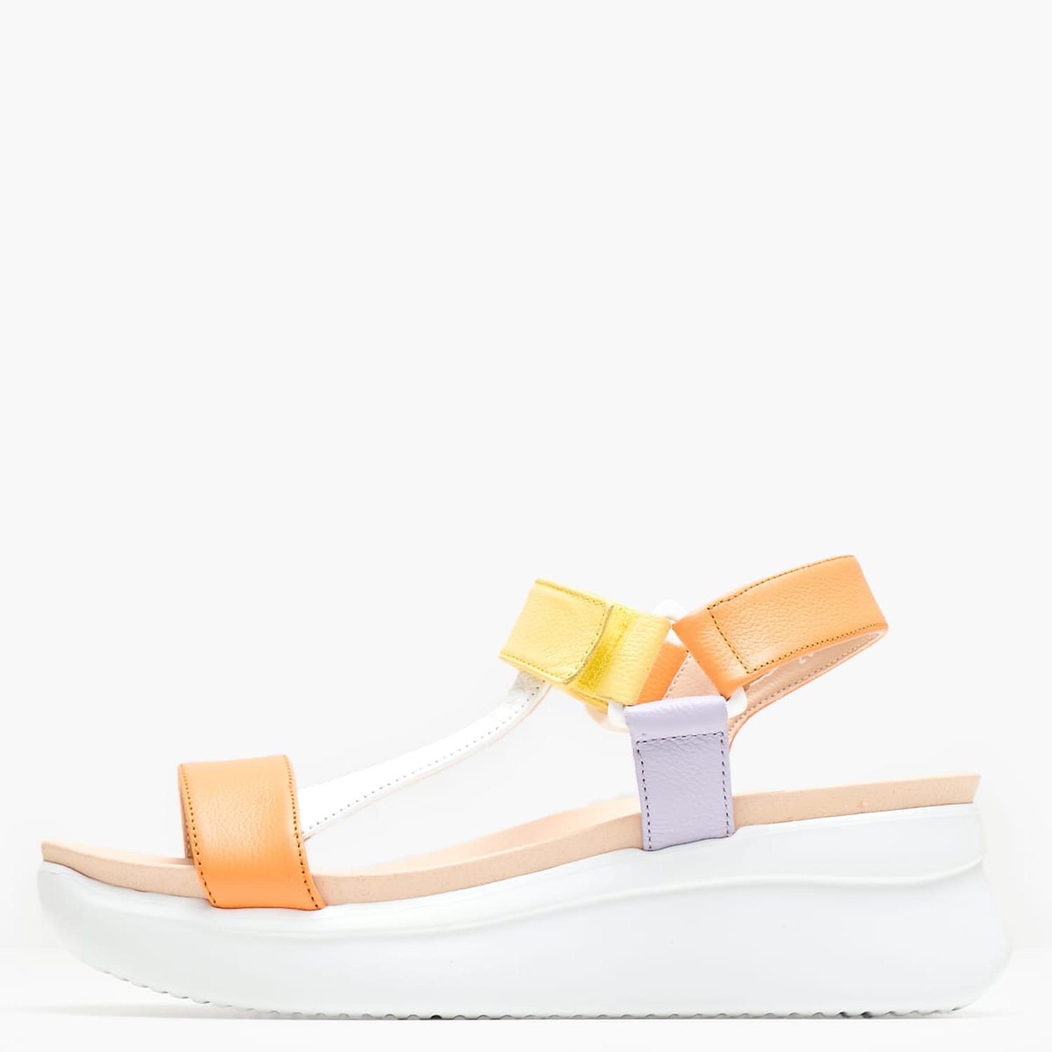 Women Platforms Low 29908 Orange Leather Callaghan