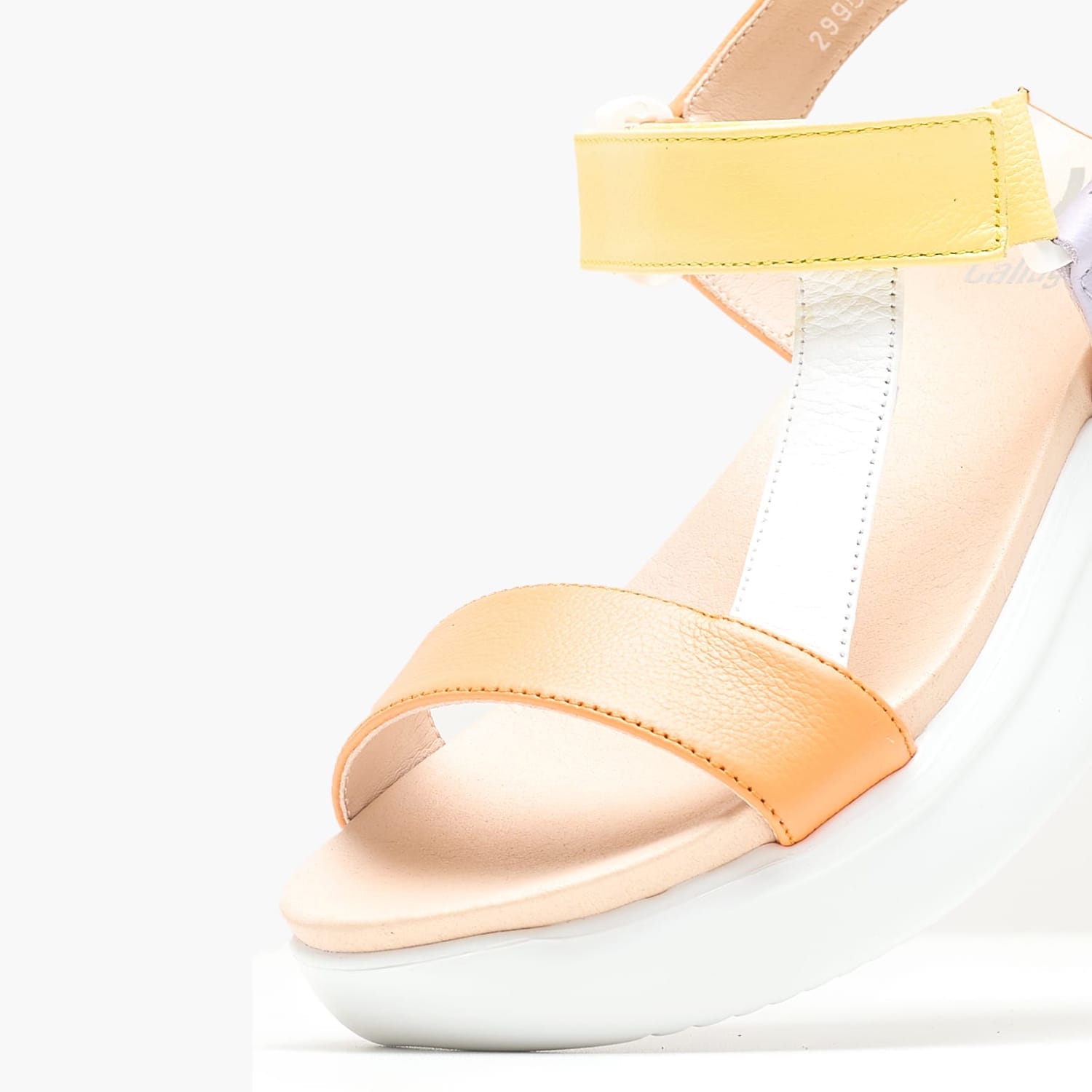 Women Platforms Low 29908 Orange Leather Callaghan