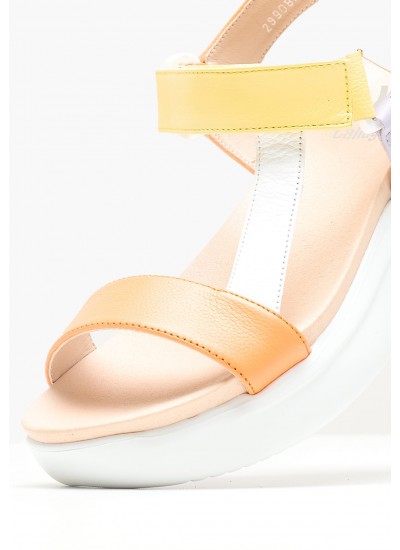 Women Platforms Low 29908 Orange Leather Callaghan