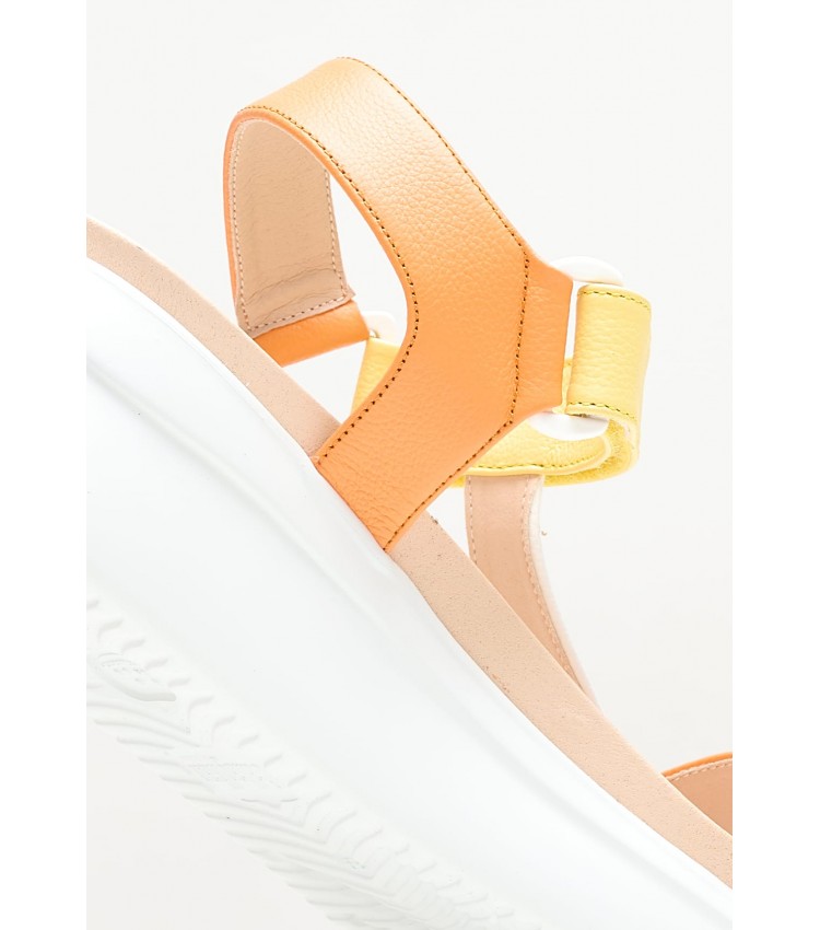 Women Platforms Low 29908 Orange Leather Callaghan