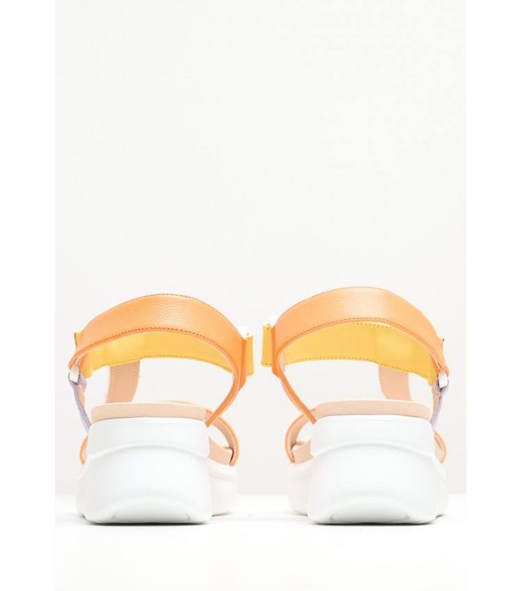 Women Platforms Low 29908 Orange Leather Callaghan