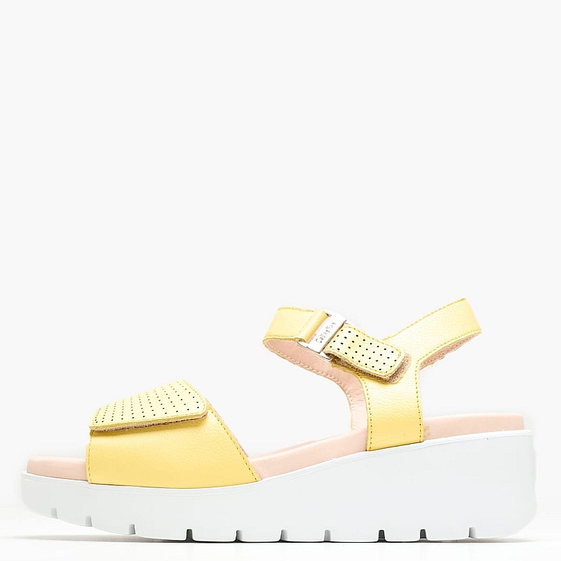 Women Platforms Low 32002 Yellow Leather Callaghan