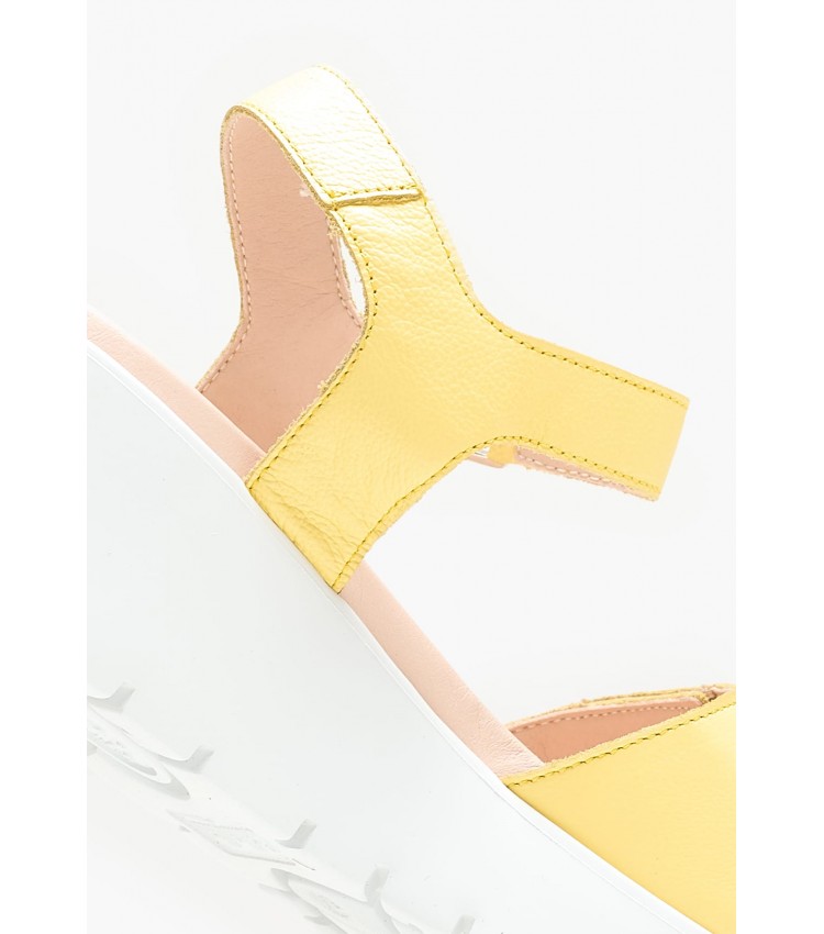 Women Platforms Low 32002 Yellow Leather Callaghan