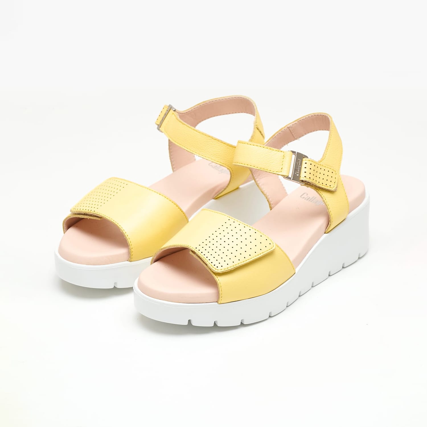 Women Platforms Low 32002 Yellow Leather Callaghan