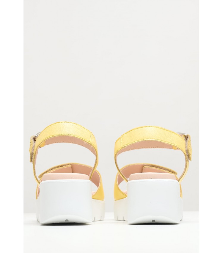 Women Platforms Low 32002 Yellow Leather Callaghan