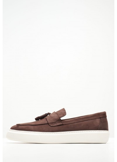 Men Moccasins 3786 Brown Nubuck Leather Philippe Lang