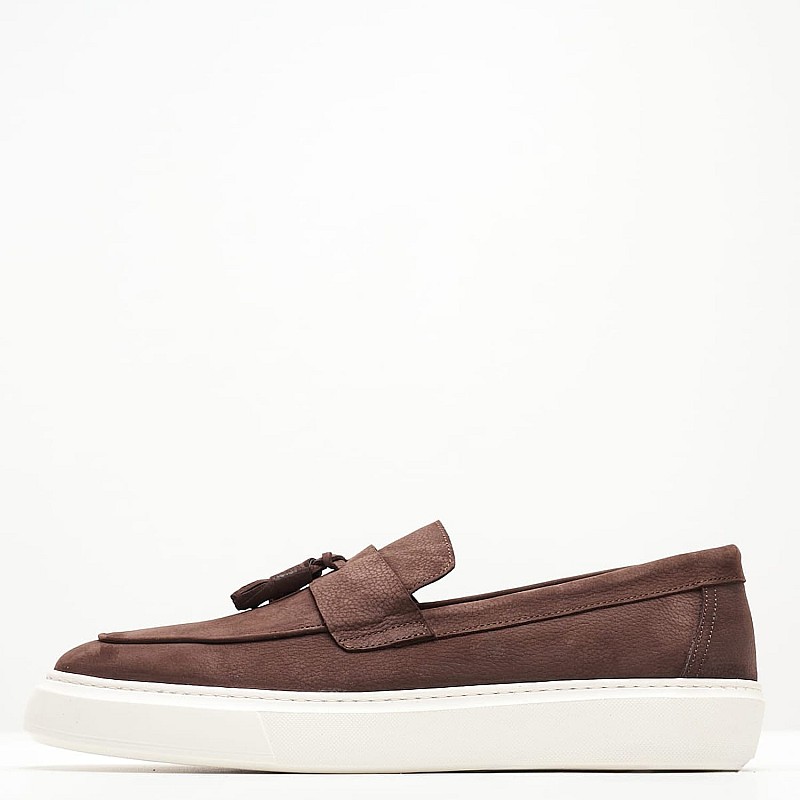 Men Moccasins 3786 Brown Nubuck Leather Philippe Lang