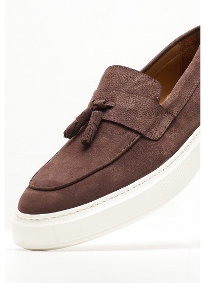 Men Moccasins 3786 Brown Nubuck Leather Philippe Lang