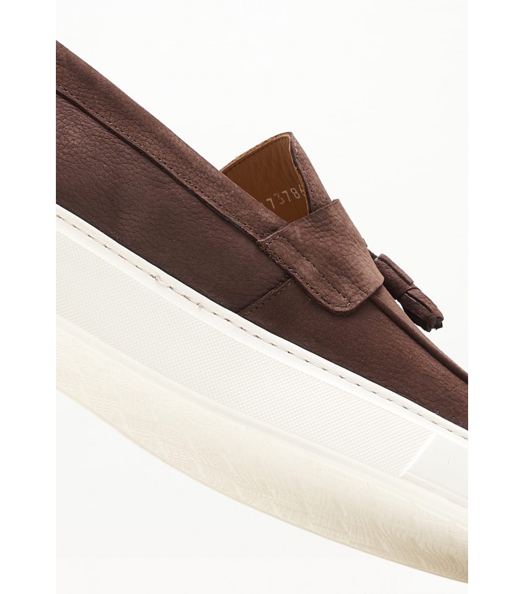 Men Moccasins 3786 Brown Nubuck Leather Philippe Lang