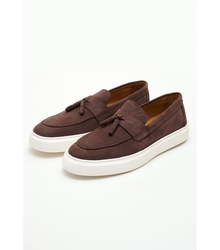 Men Moccasins 3786 Brown Nubuck Leather Philippe Lang