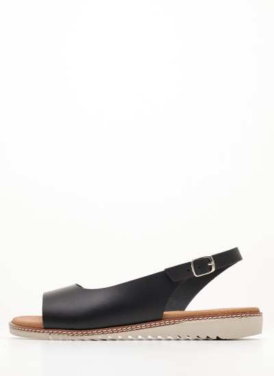 Γυναικεία Flats 3075 Μαύρο Δέρμα Eva Frutos