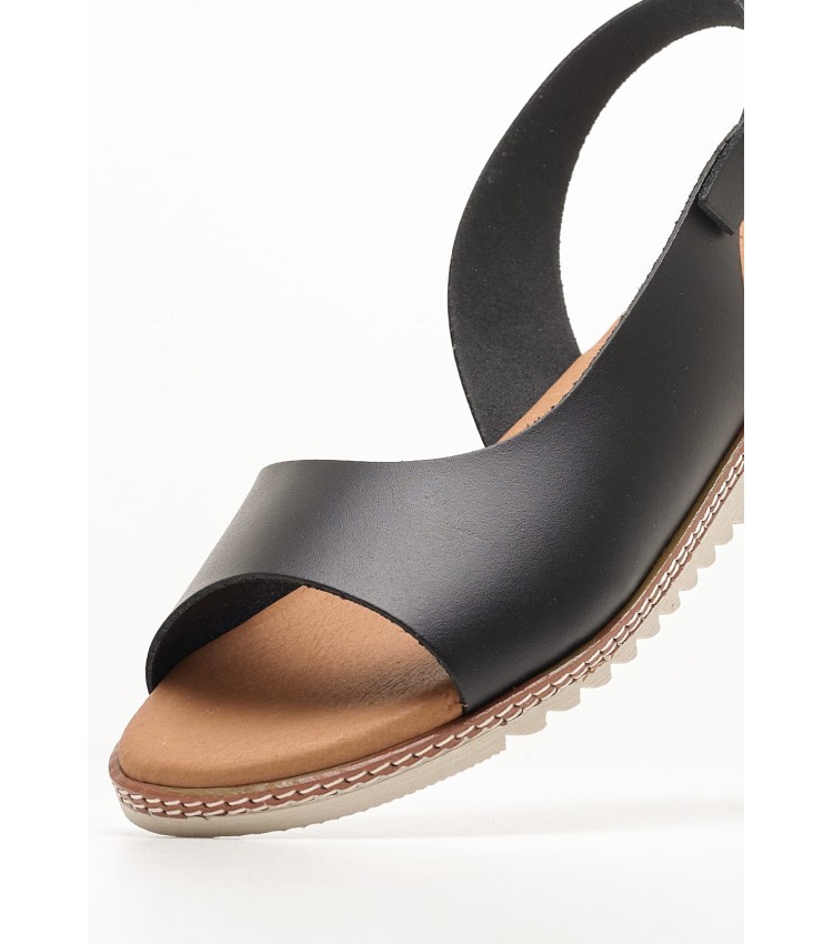 Women Flats 2205 Black Leather Eva Frutos