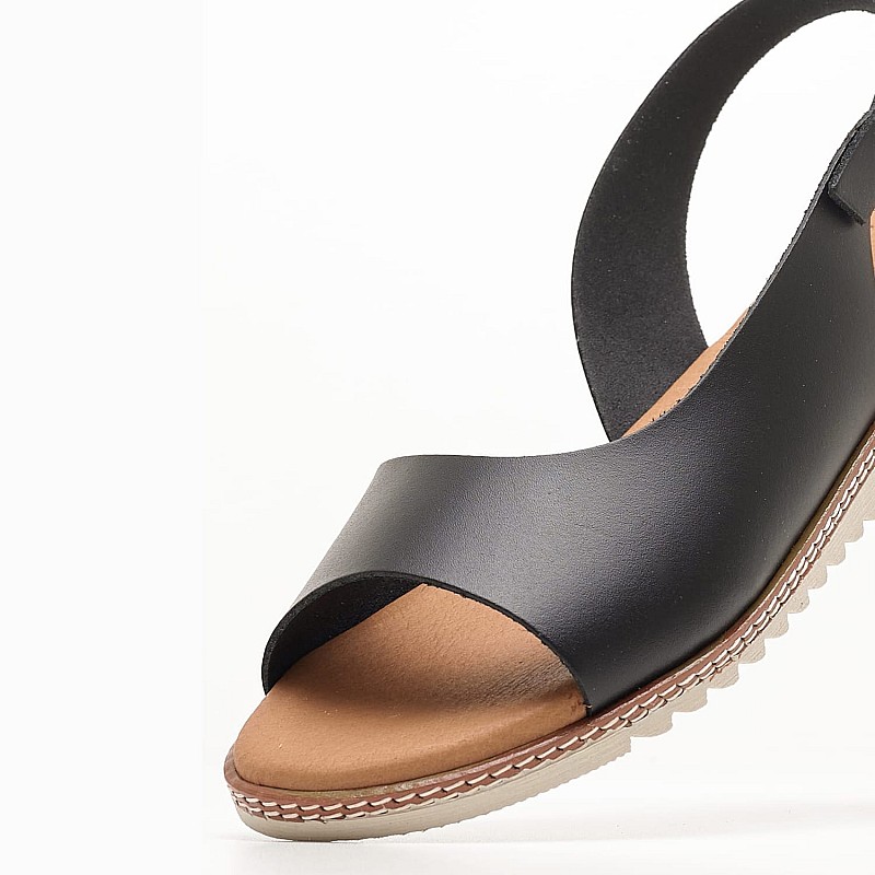 Γυναικεία Flats 2205 Μαύρο Δέρμα Eva Frutos