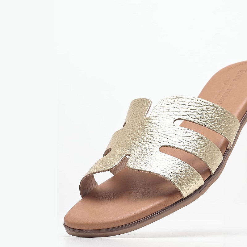 Γυναικεία Flats 3076 Χρυσό Δέρμα Eva Frutos