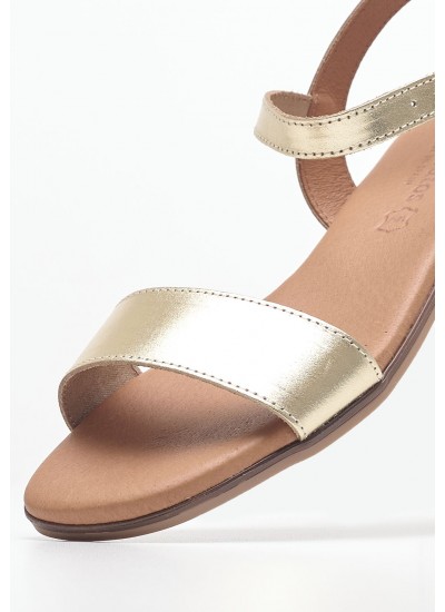 Γυναικεία Flats 3090 Χρυσό Δέρμα Eva Frutos