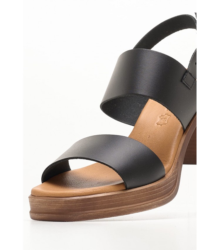 Women Sandals 3619 Black Leather Eva Frutos