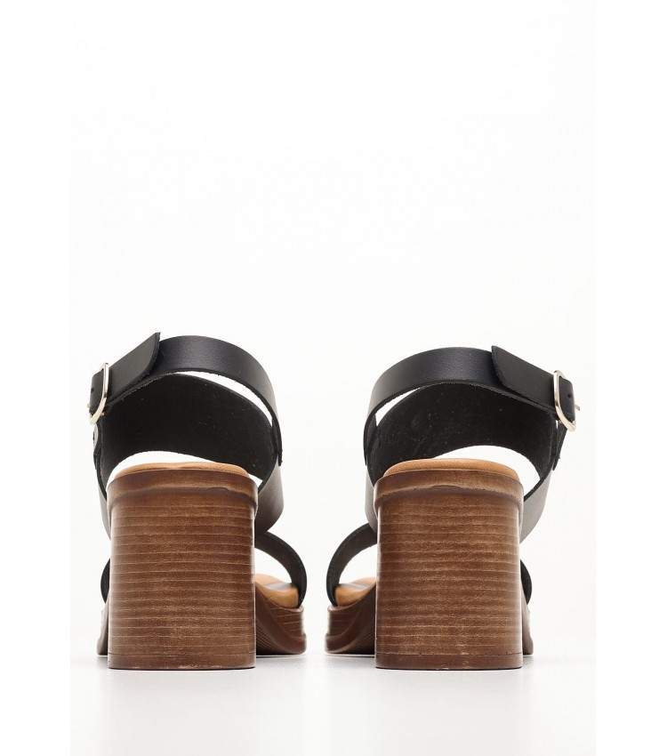 Women Sandals 3619 Black Leather Eva Frutos