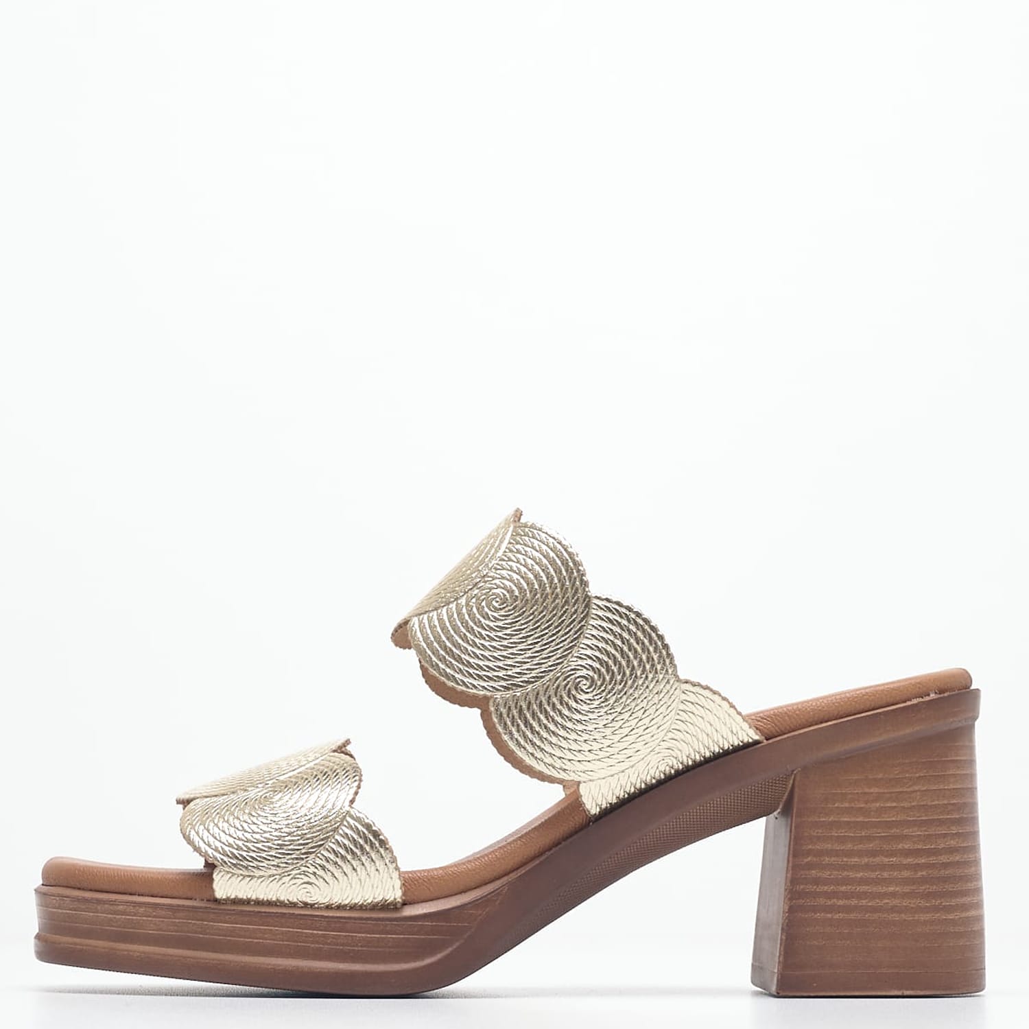 Γυναικεία Mules 3671 Χρυσό Δέρμα Eva Frutos