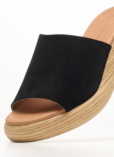 Γυναικεία Flats 3075 Μαύρο Δέρμα Eva Frutos
