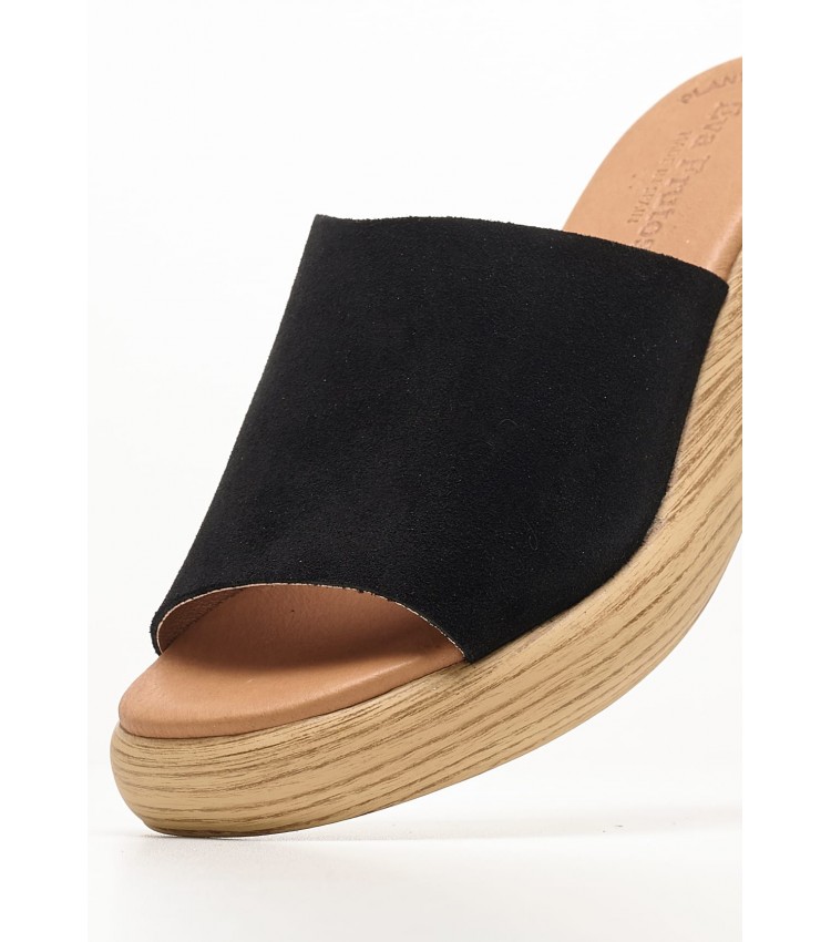 Women Platforms Low 4767 Black Buckskin Eva Frutos