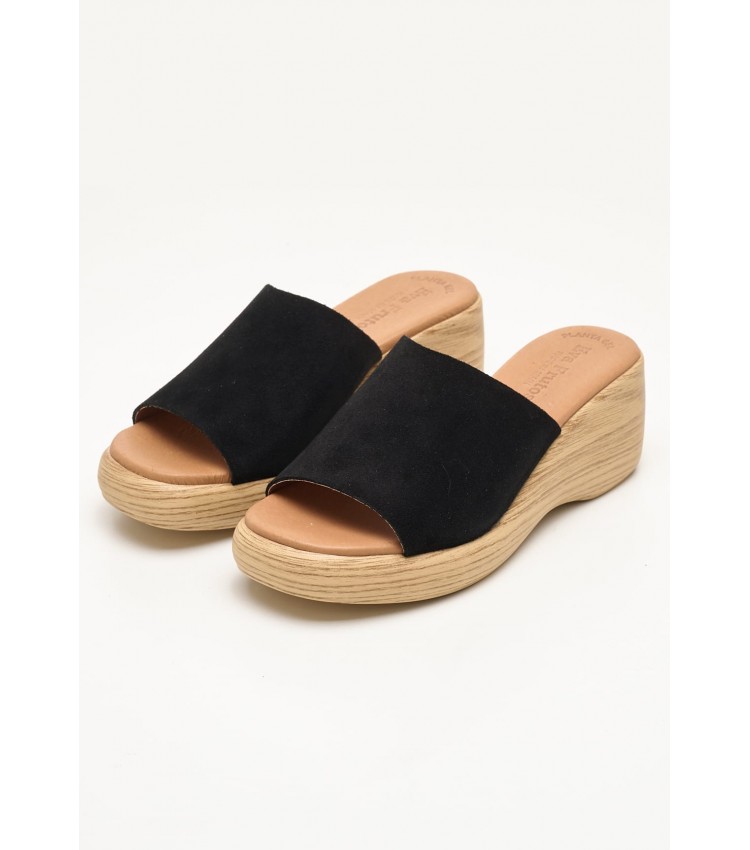 Women Platforms Low 4767 Black Buckskin Eva Frutos