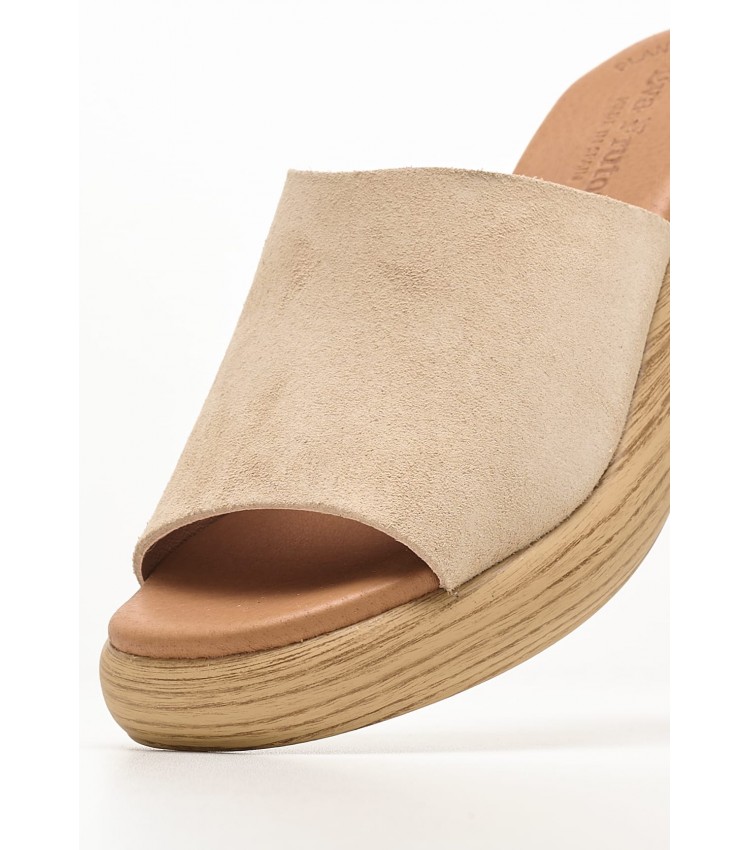 Women Platforms Low 4767 Beige Buckskin Eva Frutos