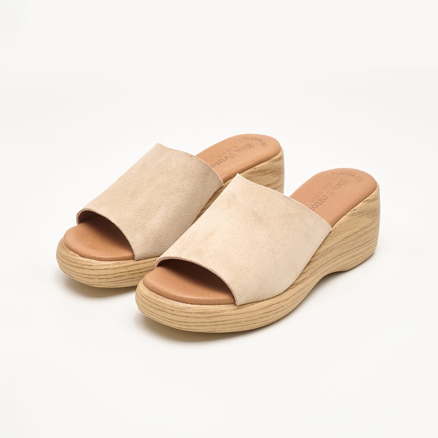 Women Platforms Low 4767 Beige Buckskin Eva Frutos