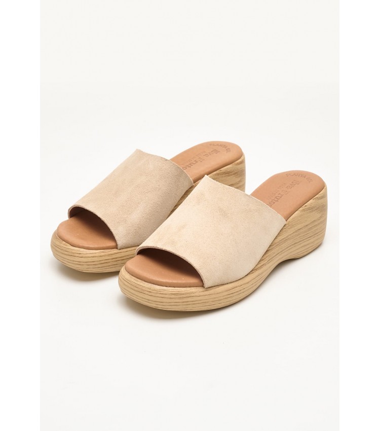 Women Platforms Low 4767 Beige Buckskin Eva Frutos