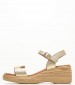 Women Platforms Low 4792 Gold Leather Eva Frutos