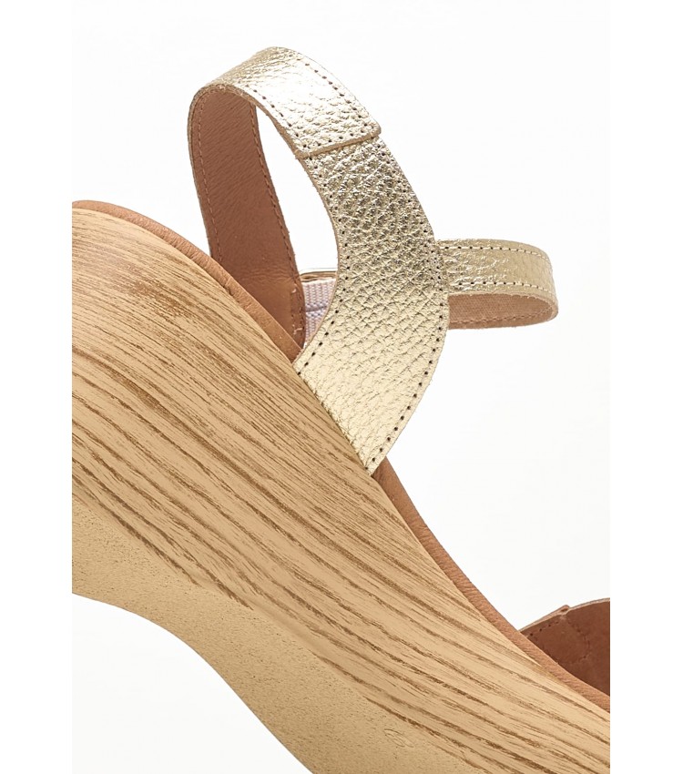 Women Platforms Low 4792 Gold Leather Eva Frutos