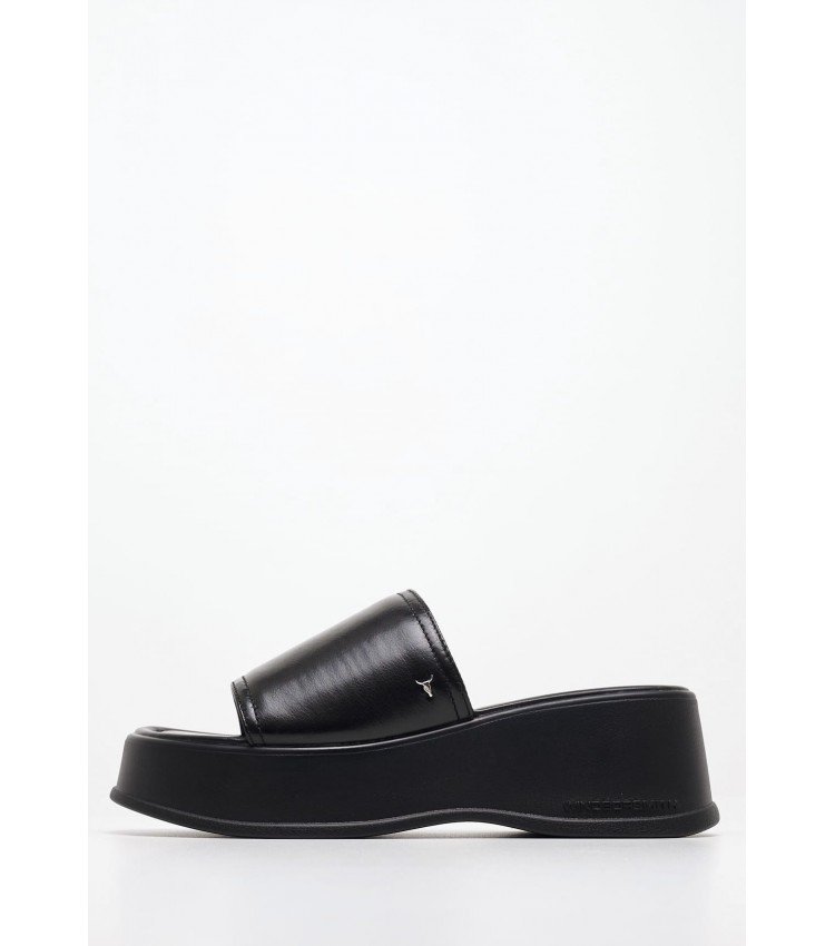 Women Platforms Low Horizon Black Leather Windsor Smith