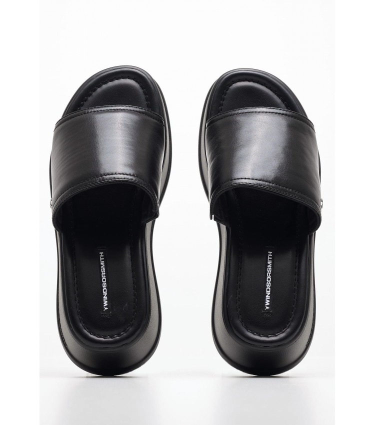 Women Platforms Low Horizon Black Leather Windsor Smith