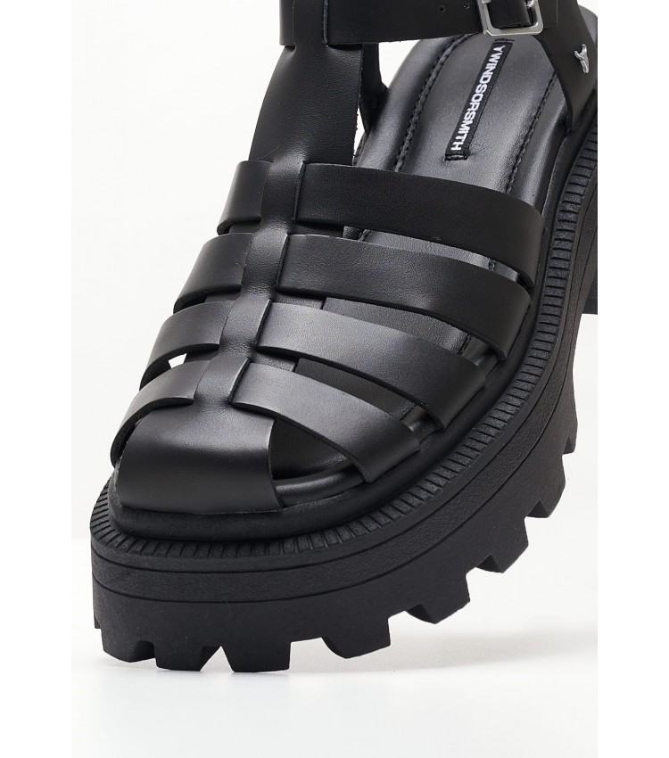 Women Sandals Rare Black Leather Windsor Smith