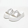 Women Platforms Low Treats.Met Silver Leather Windsor Smith