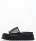 Women Platforms Low Treats Black Leather Windsor Smith