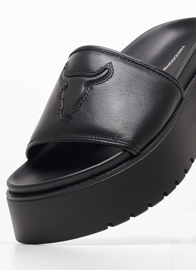 Women Platforms Low Treats Black Leather Windsor Smith