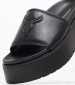 Women Platforms Low Treats Black Leather Windsor Smith