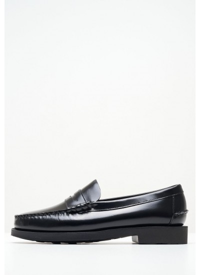 Men Moccasins Dan2.Polaris Black Leather Sebago