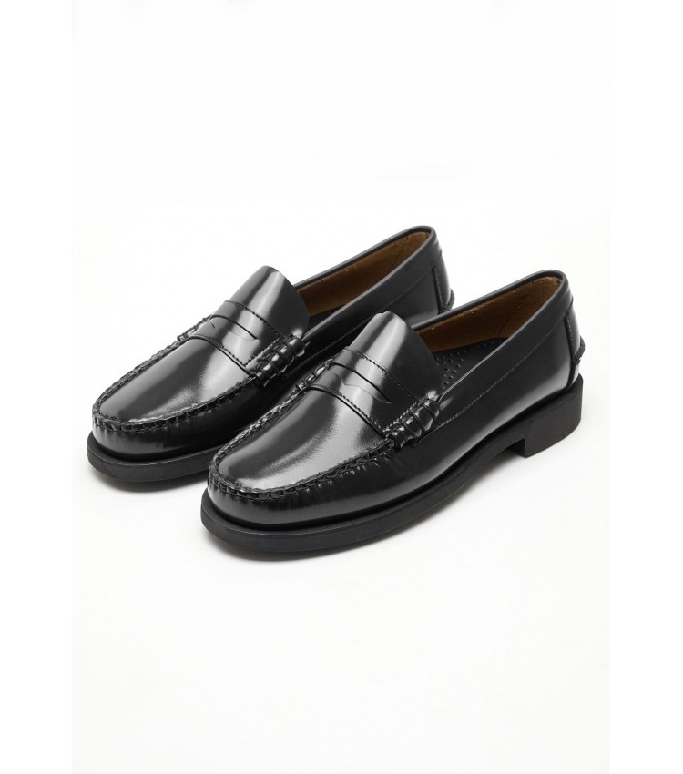 Men Moccasins Dan2.Polaris Black Leather Sebago