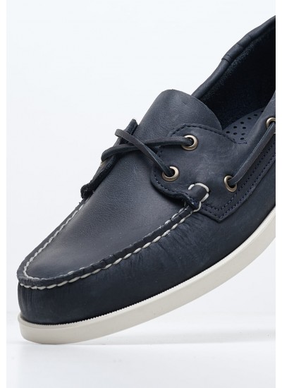 Ανδρικά Ιστιοπλοϊκά Docksides.Crazy Μπλε Δέρμα Λαδερό Sebago