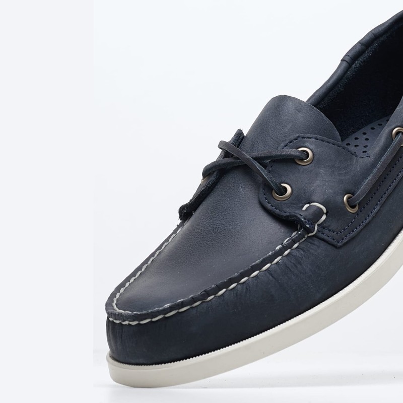 Ανδρικά Ιστιοπλοϊκά Docksides.Crazy Μπλε Δέρμα Λαδερό Sebago