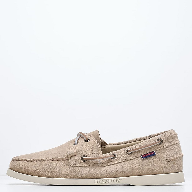 Men Sailing shoes Port.Fleshout Beige Buckskin Sebago