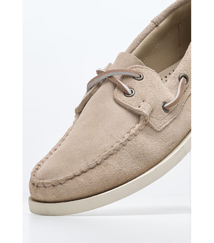 Men Sailing shoes Port.Fleshout Beige Buckskin Sebago