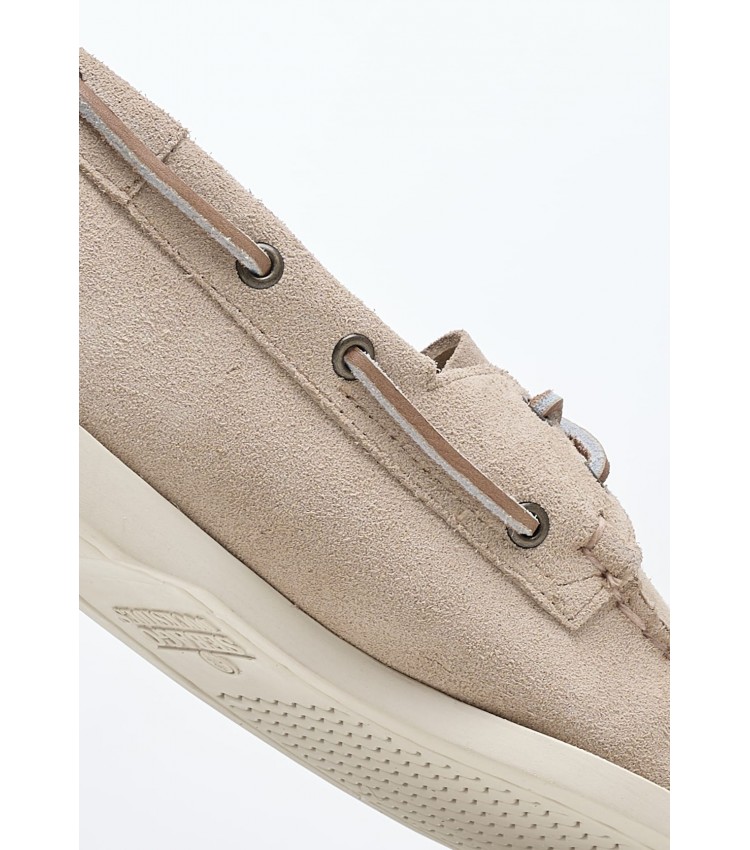 Men Sailing shoes Port.Fleshout Beige Buckskin Sebago